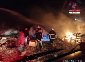 Silvan’da Göçerlerin Çadırında Yangın Çıktı