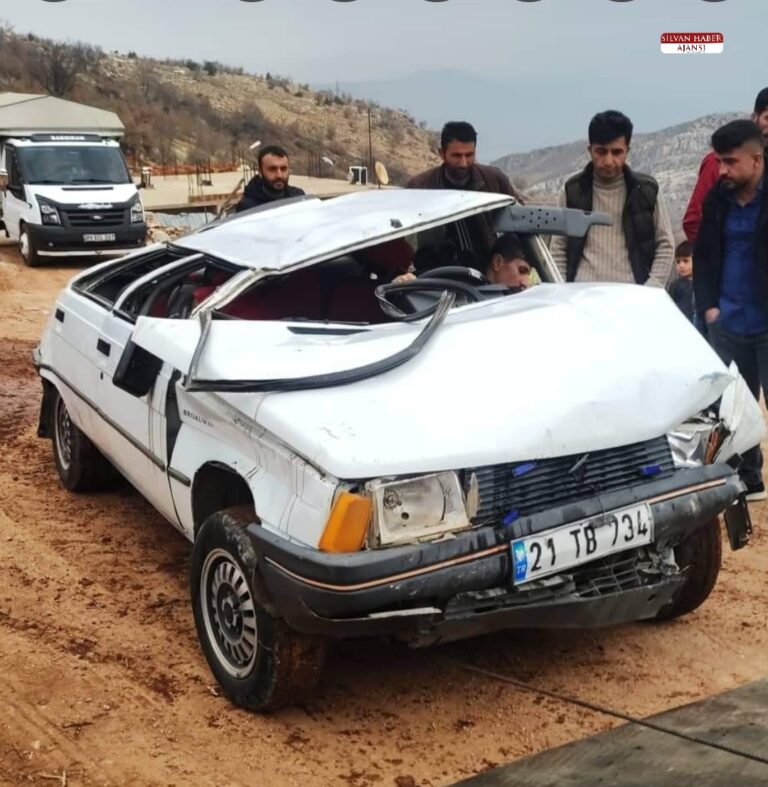 Otomobil Bahçeye Düştü 1 Kişi Yaralandı