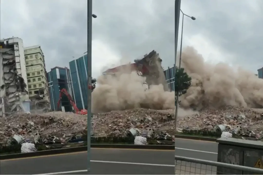 Diyarbakır’ın İlk AVM’si Galeria’nın Son Bloğu da Kontrollü Yıkıldı